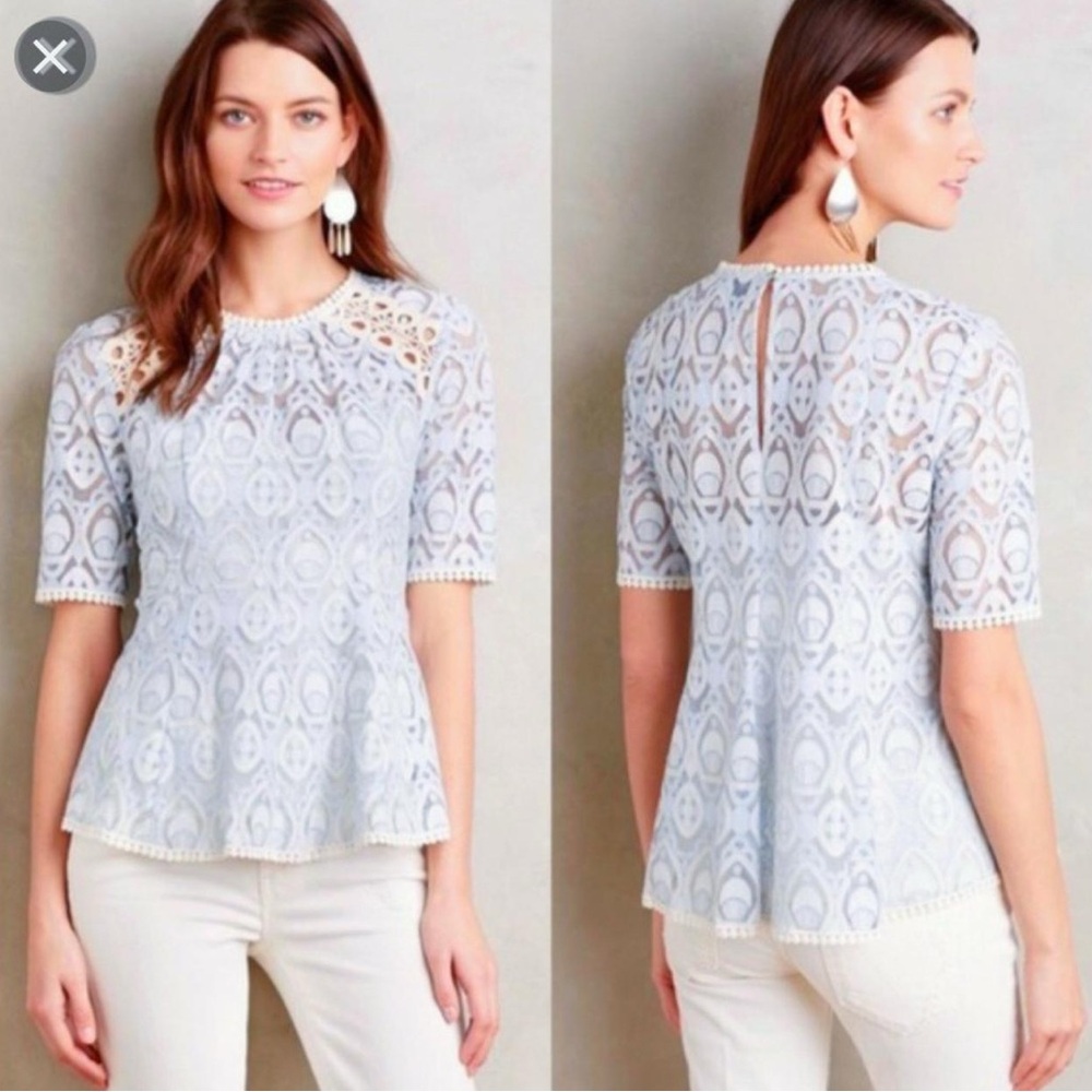 Anthropologie HD In Paris eyelet blouse